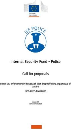 Internal Security Fund - Police - Call for proposals ISFP-2020-AG-DRUGS Better law enforcement in the area of illicit drug trafficking, in ...