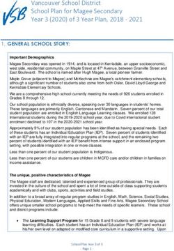 Vancouver School District School Plan for Magee Secondary Year 3 (2020) of 3 Year Plan, 2018 2021 - Vancouver School Board