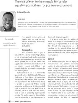 The role of men in the struggle for gender equality: possibilities for positive engagement