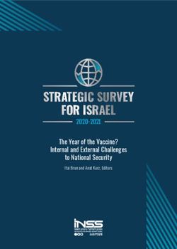 STRATEGIC SURVEY FOR ISRAEL - The Year of the Vaccine? Internal and External Challenges to National Security - INSS