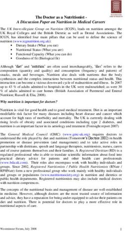 The Doctor as a Nutritionist