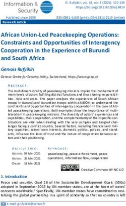 African Union-Led Peacekeeping Operations: Constraints and Opportunities of Interagency Cooperation in the Experience of Burundi and South Africa ...