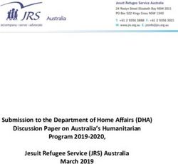 Submission to the Department of Home Affairs (DHA) Discussion Paper on Australia's Humanitarian Program 2019-2020, Jesuit Refugee Service (JRS) ...