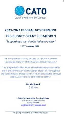 2021-2022 FEDERAL GOVERNMENT PRE-BUDGET GRANT SUBMISSION - 2021-22 Pre-Budget ...