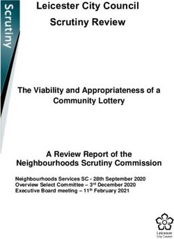 Leicester City Council Scrutiny Review - The Viability and Appropriateness of a Community Lottery A Review Report of the Neighbourhoods Scrutiny ...