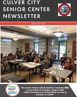 CULVER CIT Y SENIOR CENTER NEWSLET TER - AUGUST 2021 - The Senior Center will be hosting a Summer BBQ