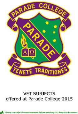 VET SUBJECTS offered at Parade College 2015