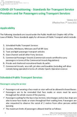 COVID-19 Transitioning - Standards for Transport Service Providers and for Passengers using Transport Services