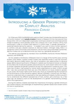 INTRODUCING A GENDER PERSPECTIVE ON CONFLICT ANALYSIS