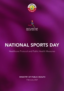 NATIONAL SPORTS DAY - MINISTRY OF PUBLIC HEALTH Healthcare Protocol and Public Health Measures