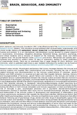 BRAIN, BEHAVIOR, AND IMMUNITY - Elsevier