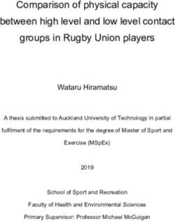 Comparison of physical capacity between high level and low level contact groups in Rugby Union players