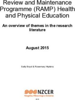Review and Maintenance Programme (RAMP) Health and Physical Education - An overview of themes in the research literature August 2015