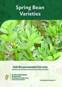 Spring Bean Varieties - Irish Recommended List 2019 CROPS EVALUATION AND CERTIFICATION DIVISION - Agriculture.gov.ie