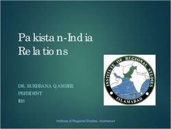 Pakistan-India Relations - DR. RUKHSANA QAMBER PRESIDENT IRS Institute of Regional Studies, Islamabad