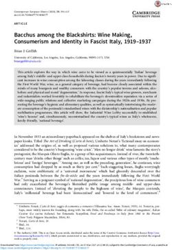 Bacchus among the Blackshirts: Wine Making, Consumerism and Identity in Fascist Italy, 1919-1937