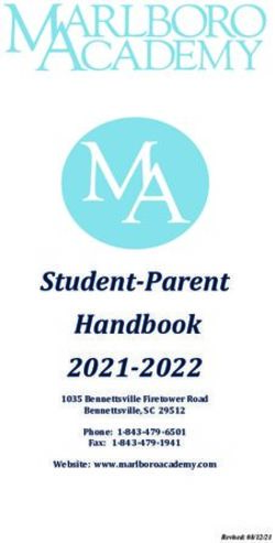 Student-Parent Handbook 2021- 2022 - Marlboro Academy