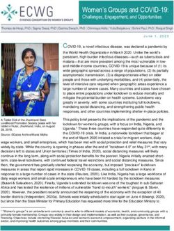 Women's Groups and COVID-19: Challenges, Engagement, and Opportunities - Handout Title