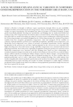 LOCAL WEATHER EXPLAINS ANNUAL VARIATION IN NORTHERN GOSHAWK REPRODUCTION IN THE NORTHERN GREAT BASIN, USA - Allen Press