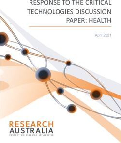 RESPONSE TO THE CRITICAL TECHNOLOGIES DISCUSSION PAPER: HEALTH - April 2021 - 1 Research Australia Page
