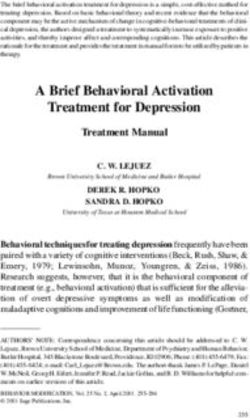 A Brief Behavioral Activation Treatment for Depression