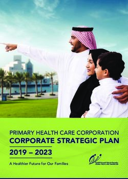 CORPORATE STRATEGIC PLAN 2019 - 2023 PRIMARY HEALTH CARE CORPORATION A Healthier Future for Our Families - Primary Health Care ...