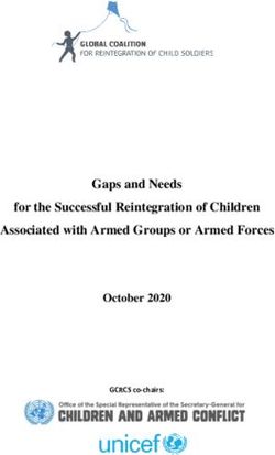 Gaps and Needs for the Successful Reintegration of Children Associated with Armed Groups or Armed Forces October 2020