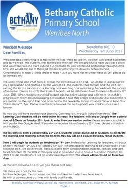 Dear Families, Bethany ...