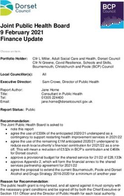 Joint Public Health Board 9 February 2021 Finance Update