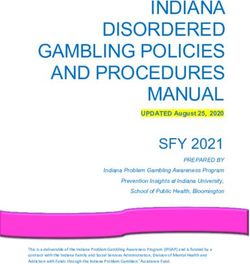 INDIANA DISORDERED GAMBLING POLICIES AND PROCEDURES MANUAL