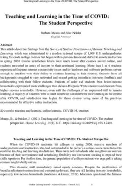 Teaching and Learning in the Time of COVID: ERIC