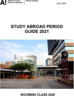 STUDY ABROAD PERIOD GUIDE 2021 - INCOMING CLASS 2020 - June 2021 - Into