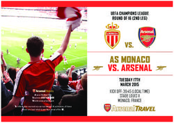 AS MONACO VS. ARSENAL - VS. UEFA CHAMPIONS LEAGUE ROUND OF 16 (2ND LEG)