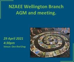 NZAEE Wellington Branch AGM and meeting - 29 April 2021 4:30pm Venue: One Red Dog