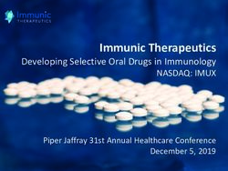 Immunic Therapeutics Developing Selective Oral Drugs in Immunology NASDAQ: IMUX - Piper Jaffray 31st Annual Healthcare Conference December 5, 2019