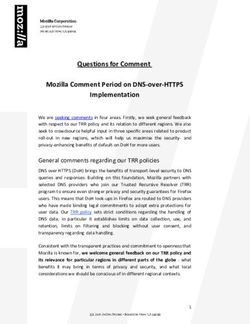 Questions for Comment Mozilla Comment Period on DNS-over-HTTPS Implementation - The Mozilla Blog