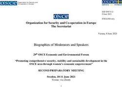 Biographies of Moderators and Speakers - OSCE