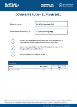 COVID-SAFE PLAN - 31 March 2021