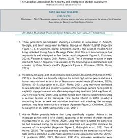 The Canadian Association for Security and Intelligence Studies Vancouver