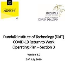 DUNDALK INSTITUTE OF TECHNOLOGY (DKIT) COVID-19 RETURN TO WORK OPERATING PLAN - SECTION 3 - VERSION 3.0
