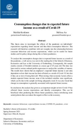 Consumption changes due to expected future income as a result of Covid-19