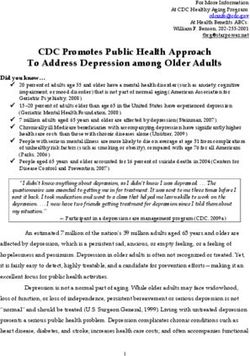 CDC Promotes Public Health Approach To Address Depression among Older Adults