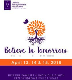 Believe In Tomorrow ONTARIO RETT SYNDROME ASSOCIATION 2018 CONFERENCE