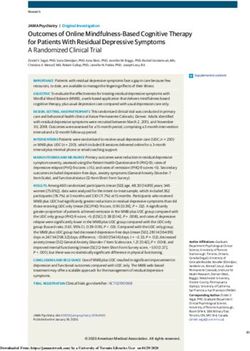 Outcomes of Online Mindfulness-Based Cognitive Therapy for Patients With Residual Depressive Symptoms A Randomized Clinical Trial