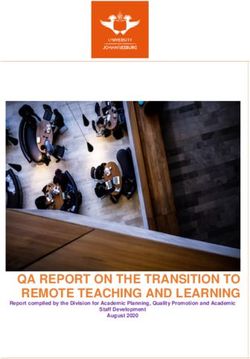 QA REPORT ON THE TRANSITION TO REMOTE TEACHING AND LEARNING - Uj