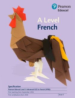 A Level French - Specification Pearson Edexcel Level 3 Advanced GCE in French (9FR0) First teaching from September 2016 First certification from ...