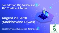 August 20, 2020 (Sadbhavana Diwas) - Foundation Digital Course for 100 Youths of India