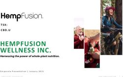HEMPFUSION WELLNESS INC - Harnessing the power of whole-plant nutrition. Corporate Presentation | January 2021