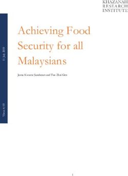 Achieving Food Security for all Malaysians