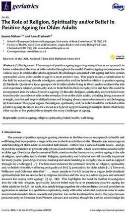 The Role of Religion, Spirituality and/or Belief in Positive Ageing for Older Adults - MDPI